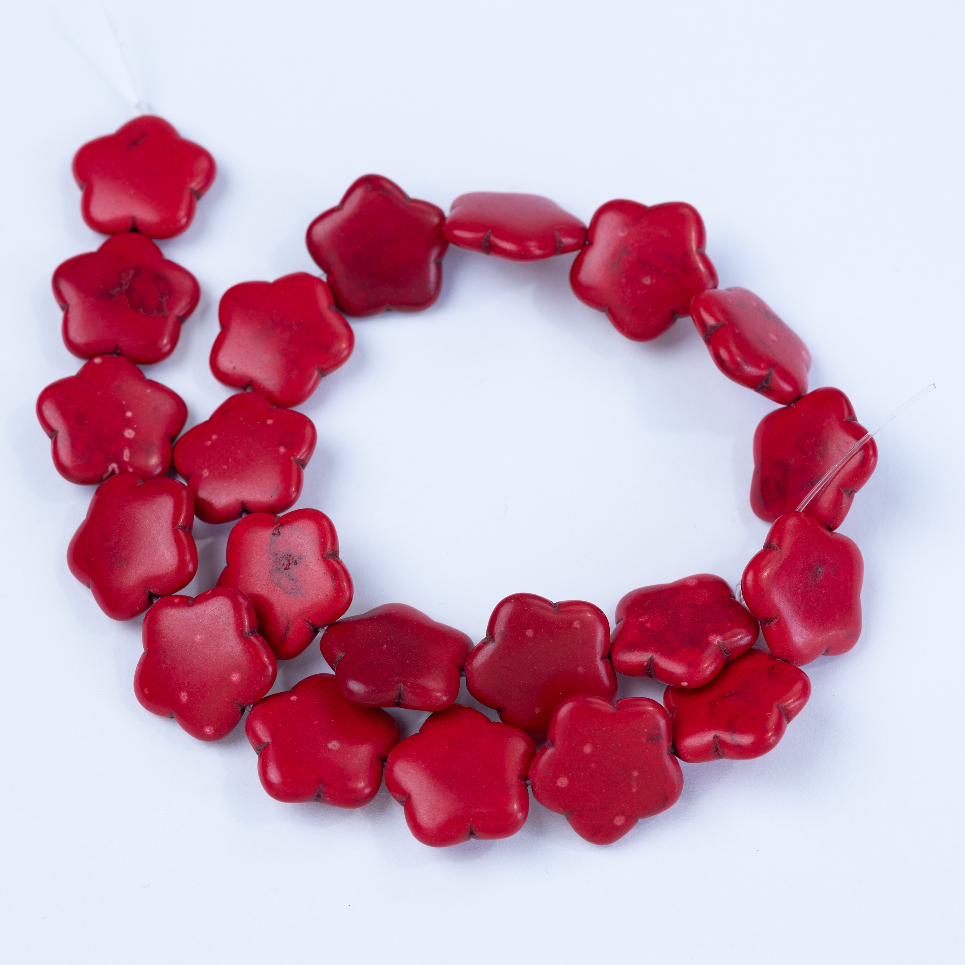 3715 Flower-Shaped Stone Bead Strands